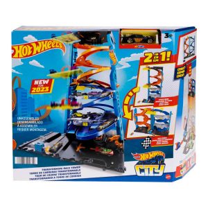 Hot Wheels - Toy Car Track Set City Transforming Race