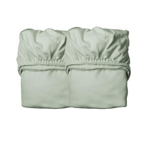 Leander Sheet for Baby Cot Organic 2 psc Sage Green