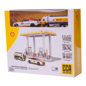 Բենզալցակայան իր մեքենաներով Shell